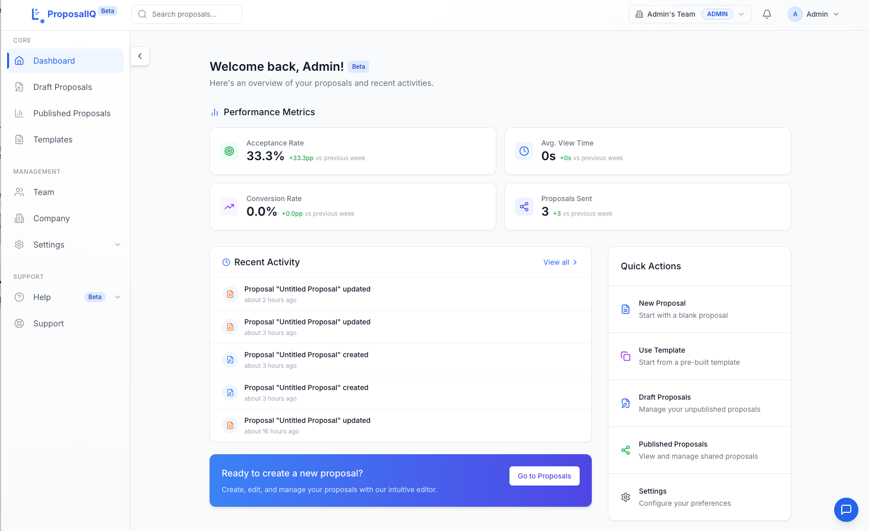 ProposalIQ Dashboard